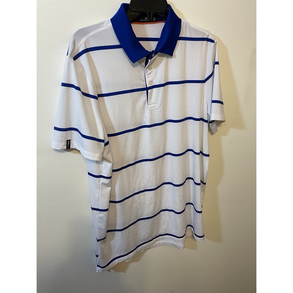 Polo Ralph Lauren Other - RLX Ralph Lauren Golf Polo Dry Fitting White/Blue Stretch Shirt Men's Size Large